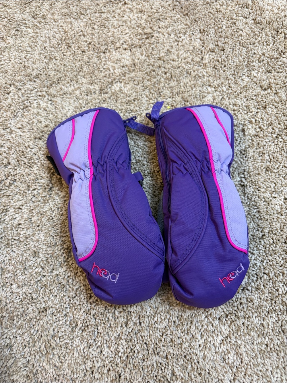 Head Kids Purple Mittens with Pink Accent
